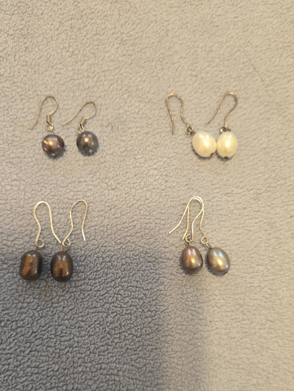 4 Pair Of Pearl Drop Dangle Earrings Multi-Color Freshwater Pearl Earrings Gift